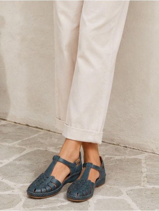 PIKOLINOS Shoes - Pikolinos Salamanca Leather T-Strap Sandals - Emerald, Size EUR 42 / US 11.5-12